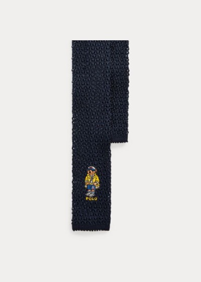 Corbatas Polo Ralph Lauren Hombre Azul Marino - Nautical Bear Knit Silk - KJIQO4062